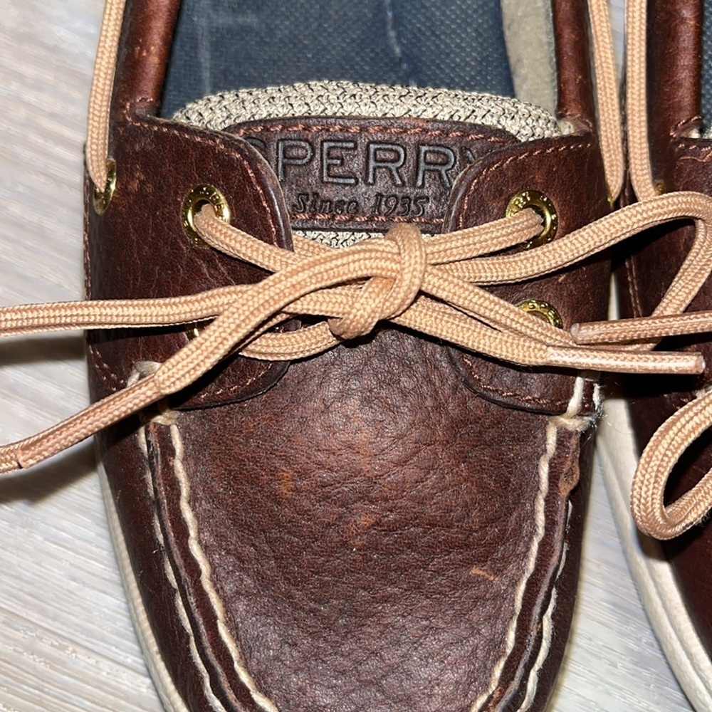 Sperry Original Yacht Boat shoes Laguna Slip on brown leather fisherman core 8 - Picture 4 of 11